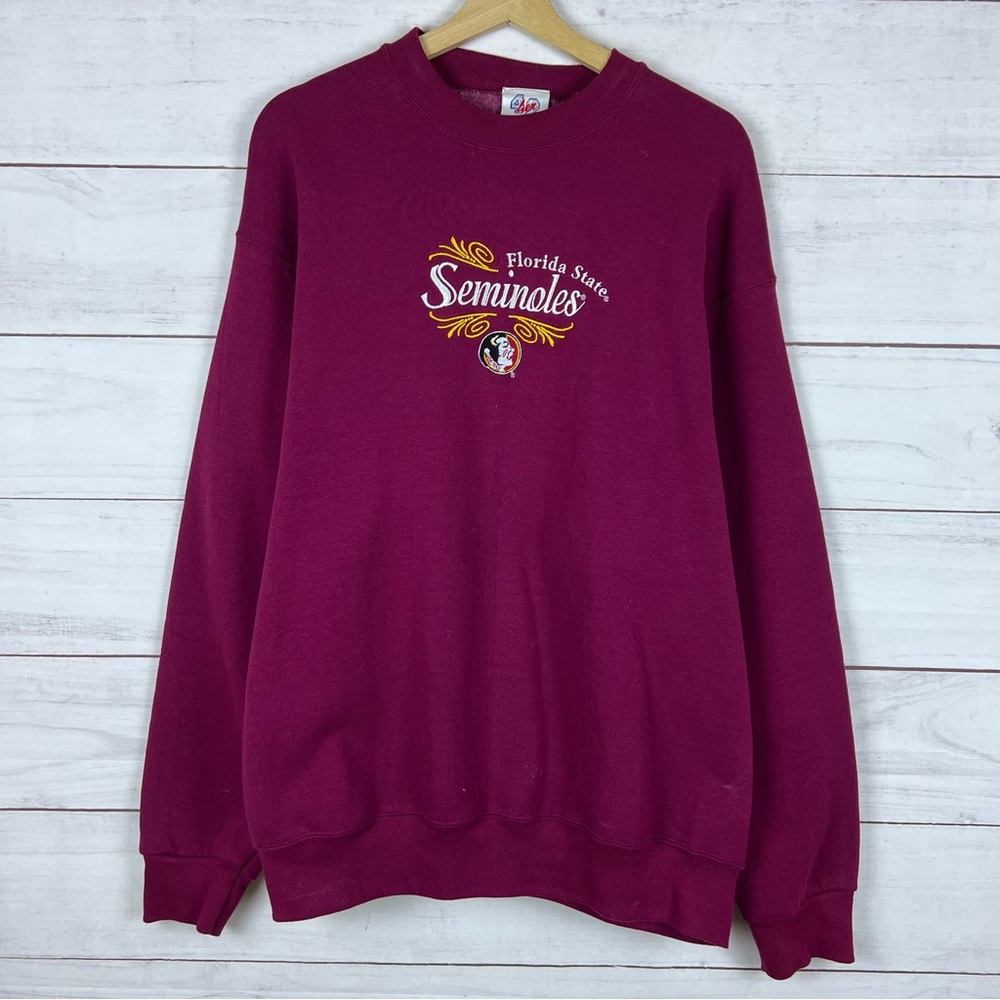 Vintage Her 42 Florida State Seminoles Embroidered Crewneck Sweatshirt 90s Large